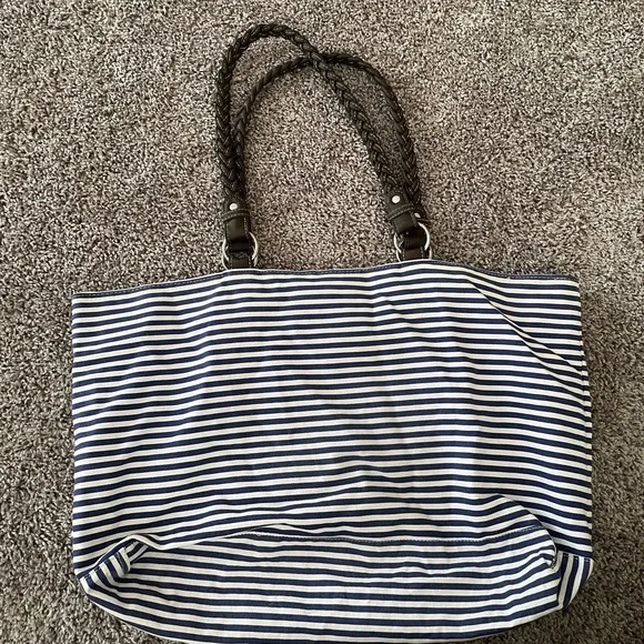 Disney Parks Mickey Blue/ White striped Tote Bag - Picture 2 of 6